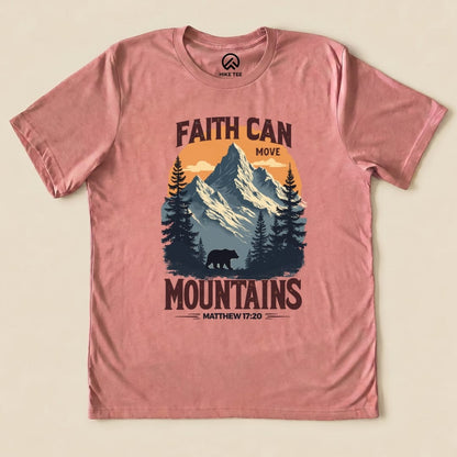 Faith Can Move Mountains Vintage Shirt Hike Tee T-Shirt Heather Mauve / S
