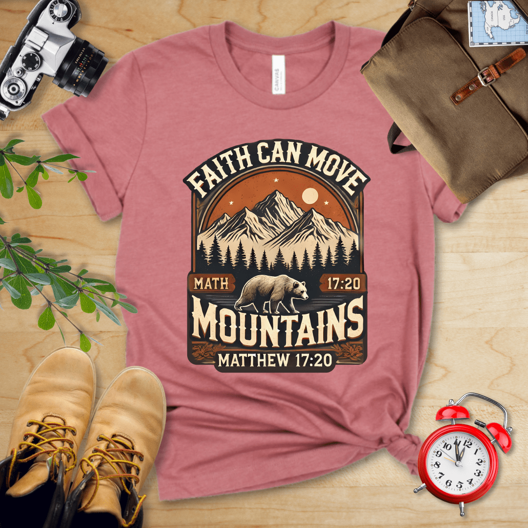 Printify T-Shirt Heather Mauve / S Faith Can Move Mountains Vintage Shirt