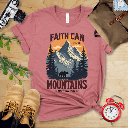 Printify T-Shirt Heather Mauve / S Faith Can Move Mountains Vintage Shirt