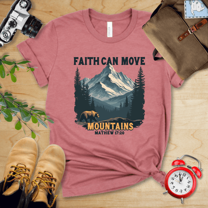 Printify T-Shirt Heather Mauve / S Faith Can Move Mountains Vintage Shirt