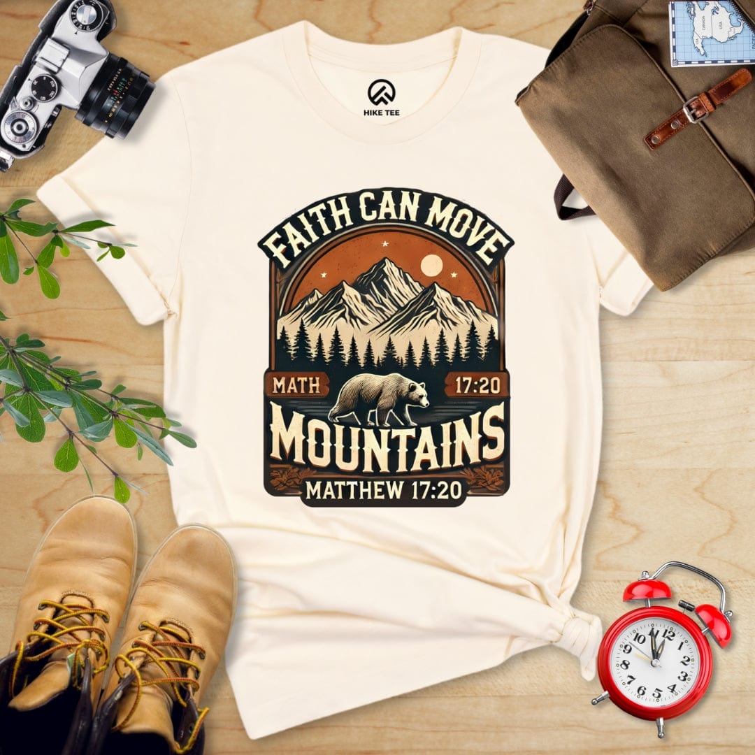 Hike Tee T-Shirt Natural / S Faith Can Move Mountains Vintage Shirt