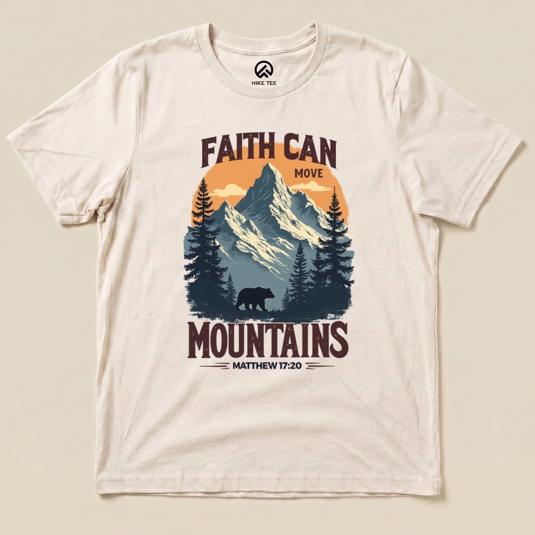 Faith Can Move Mountains Vintage Shirt Hike Tee T-Shirt Natural / S