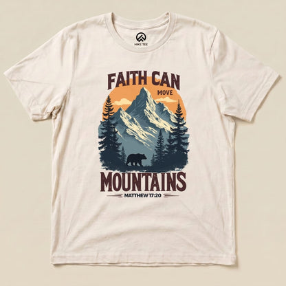 Faith Can Move Mountains Vintage Shirt Hike Tee T-Shirt Natural / S