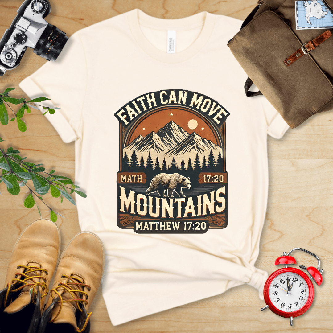 Printify T-Shirt Natural / S Faith Can Move Mountains Vintage Shirt