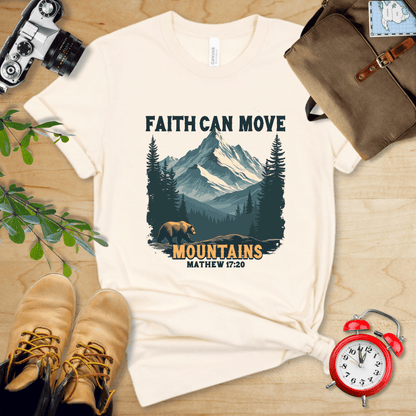 Printify T-Shirt Natural / S Faith Can Move Mountains Vintage Shirt