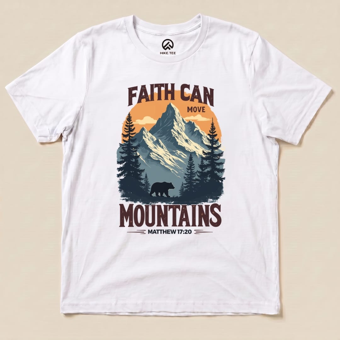 Faith Can Move Mountains Vintage Shirt Hike Tee T-Shirt White / S