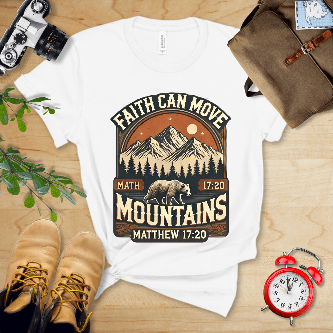 Printify T-Shirt White / S Faith Can Move Mountains Vintage Shirt