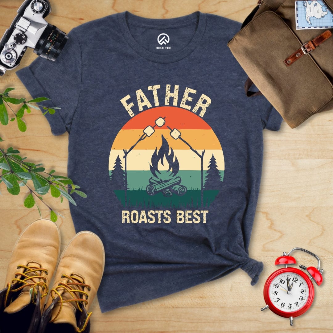 Hike Tee T-Shirt Heather Navy / S Father Roasts Best Shirt