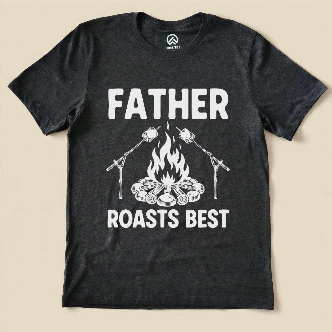 Hike Tee T-Shirt Dark Grey Heather / S Father Roasts Camping Shirt