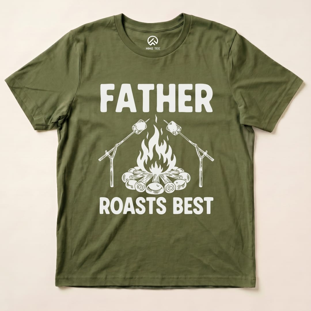 Hike Tee T-Shirt Military Green / S Father Roasts Camping Shirt