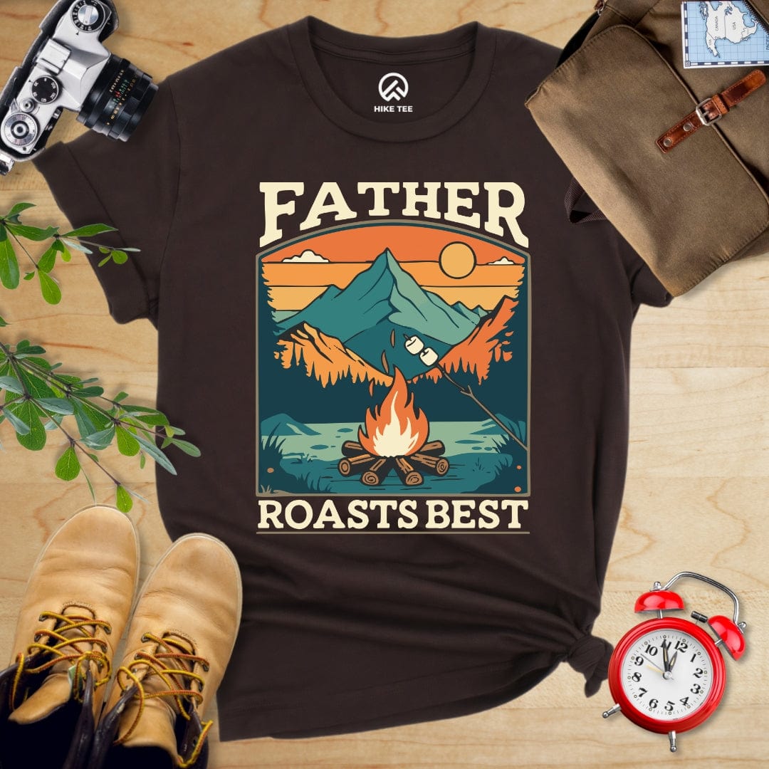 Hike Tee T-Shirt Brown / S Father Roasts Retro Shirt