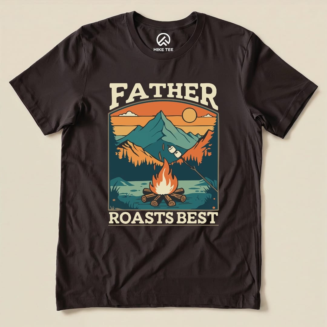 Hike Tee T-Shirt Brown / S Father Roasts Retro Shirt