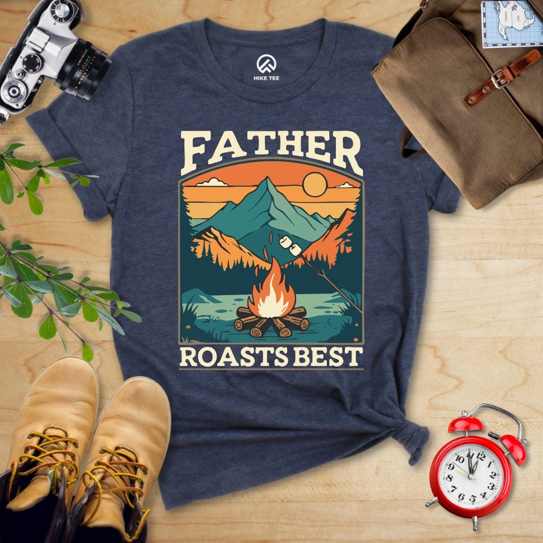 Hike Tee T-Shirt Heather Navy / S Father Roasts Retro Shirt