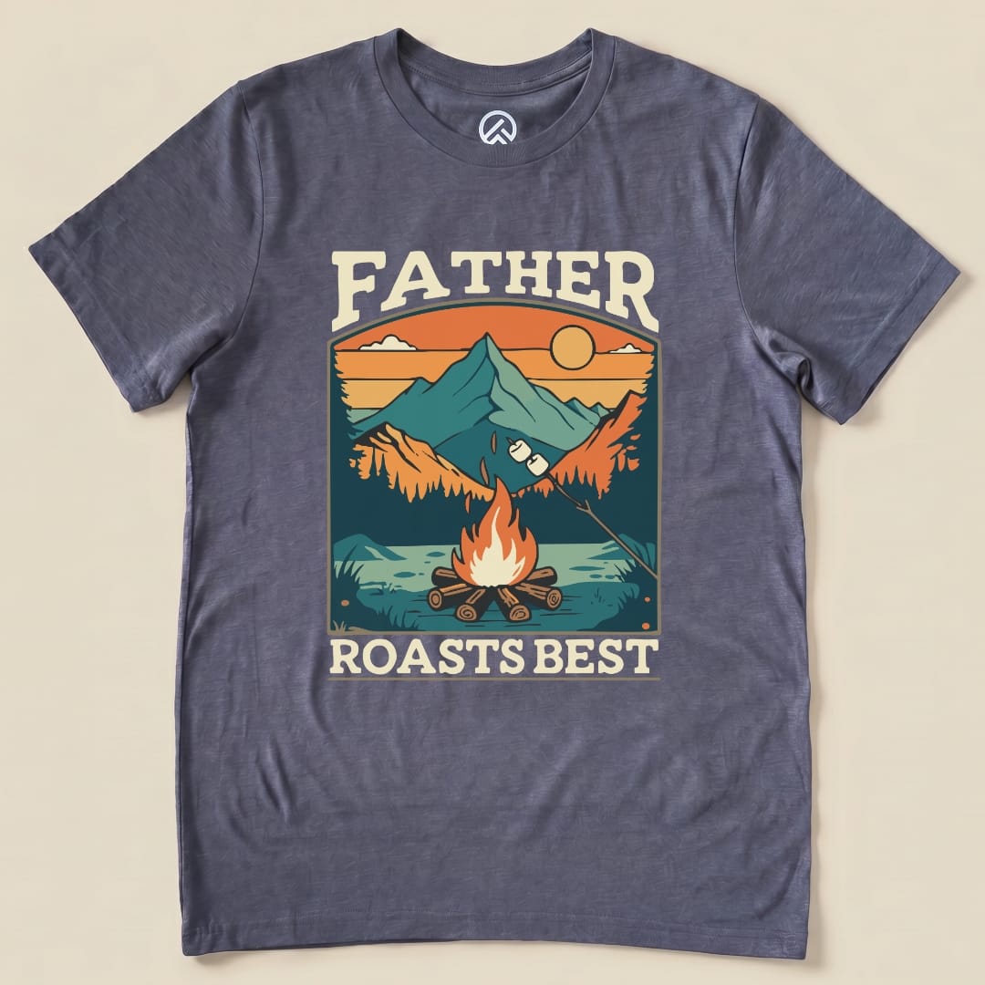 Hike Tee T-Shirt Heather Navy / S Father Roasts Retro Shirt