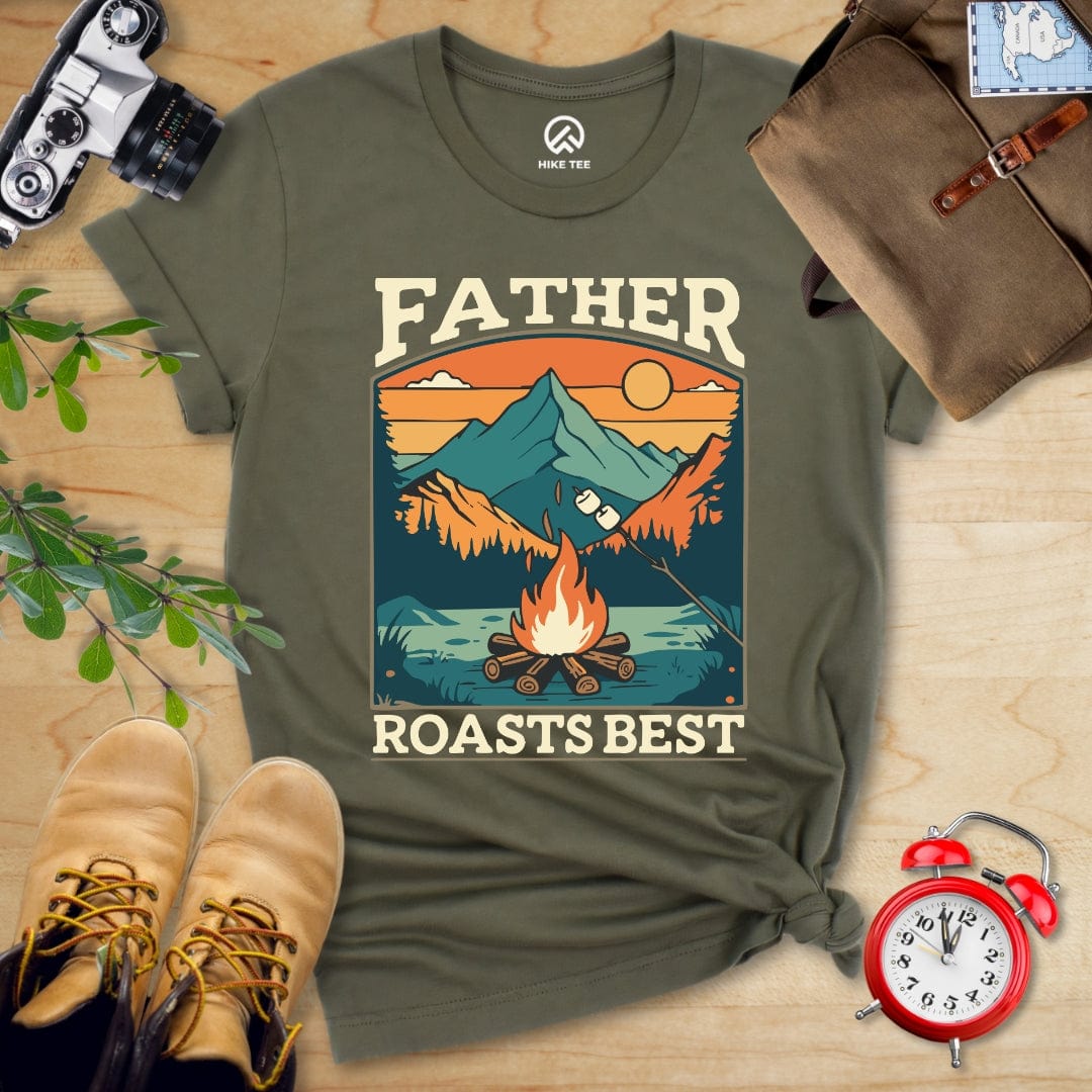 Hike Tee T-Shirt Military Green / S Father Roasts Retro Shirt