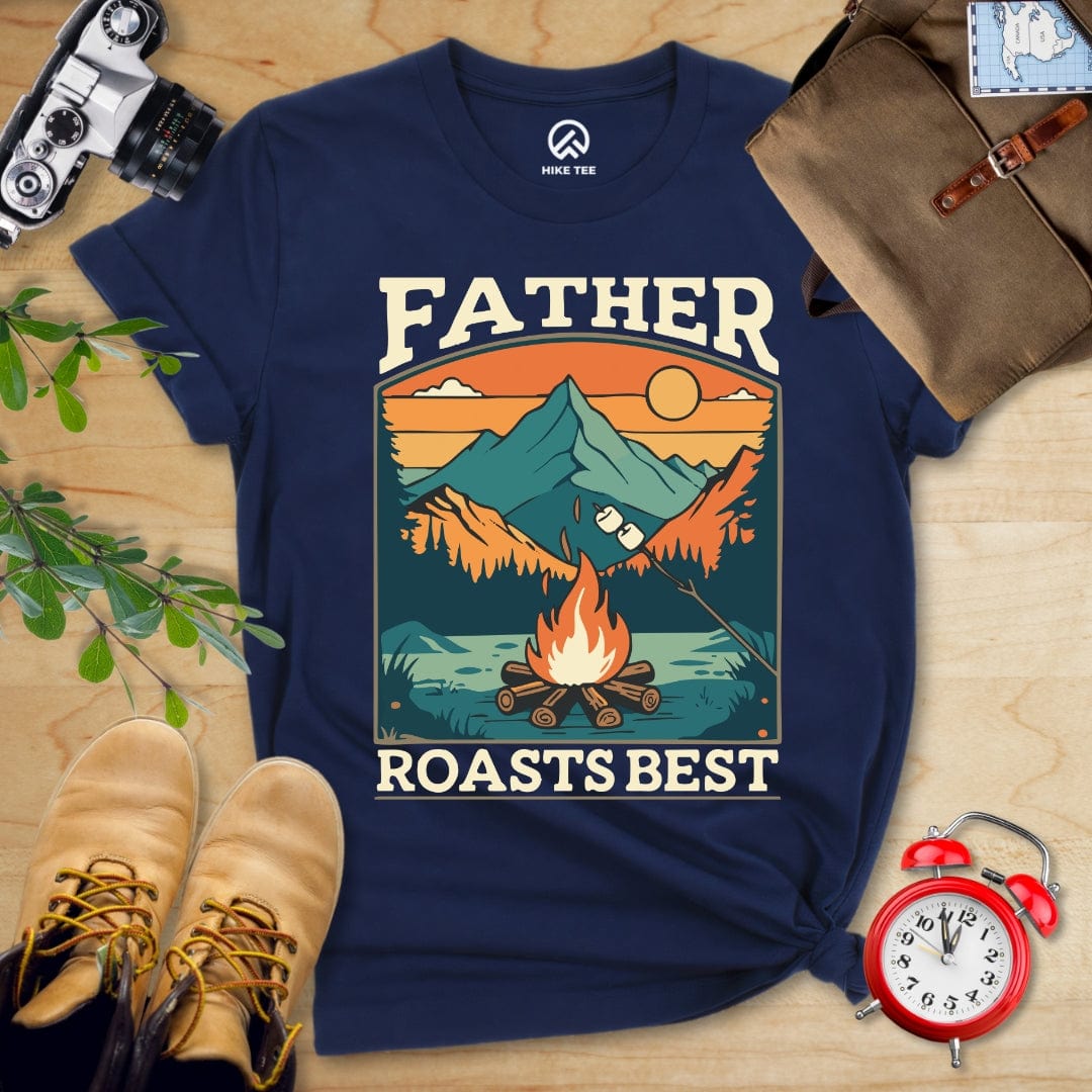 Hike Tee T-Shirt Navy / S Father Roasts Retro Shirt