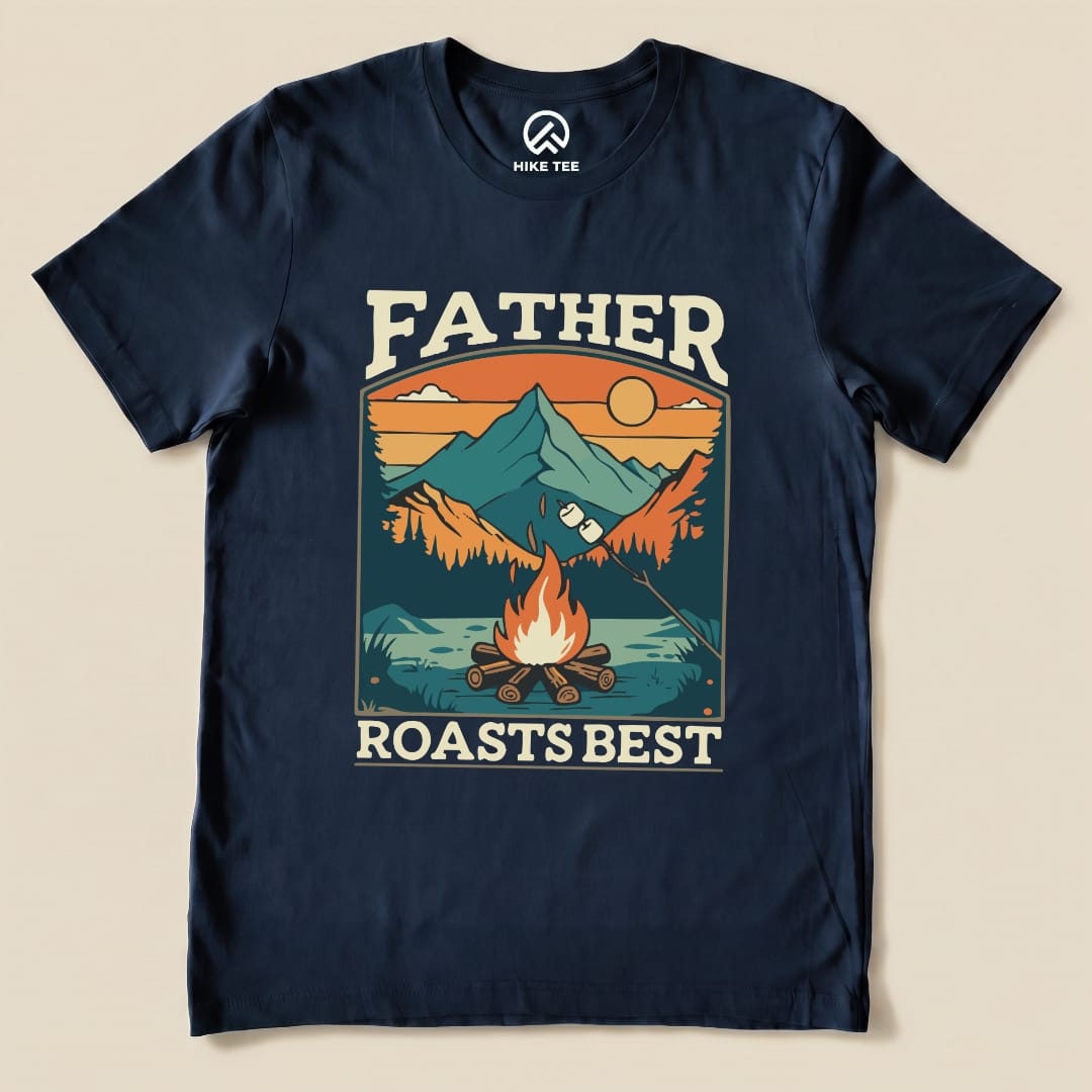 Hike Tee T-Shirt Navy / S Father Roasts Retro Shirt