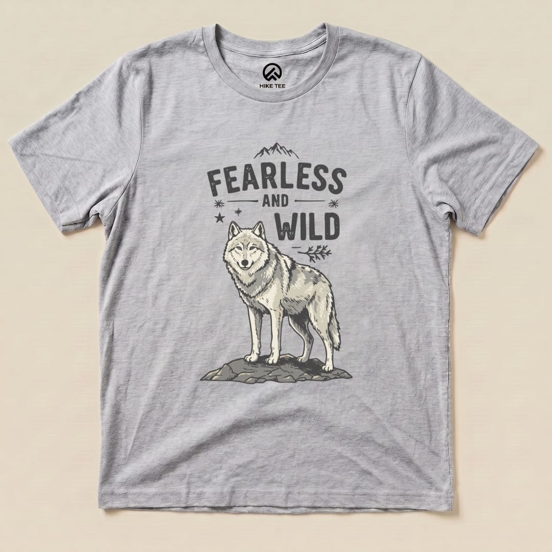Fearless & Wild Wolf Shirt Hike Tee T-Shirt Athletic Heather / S