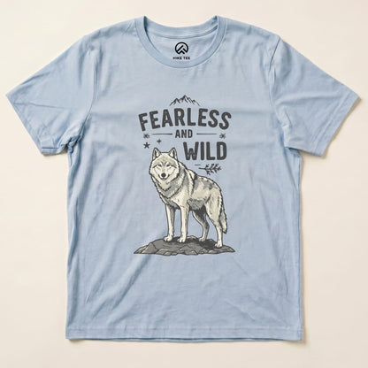Fearless & Wild Wolf Shirt Hike Tee T-Shirt Baby Blue / S
