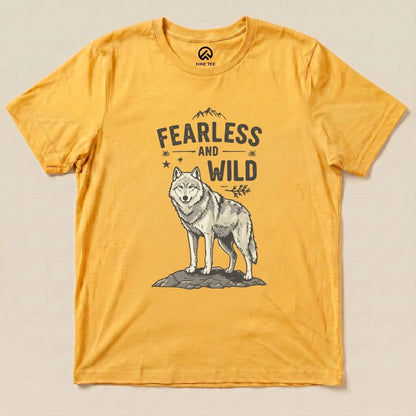 Fearless & Wild Wolf Shirt Hike Tee T-Shirt Gold / S