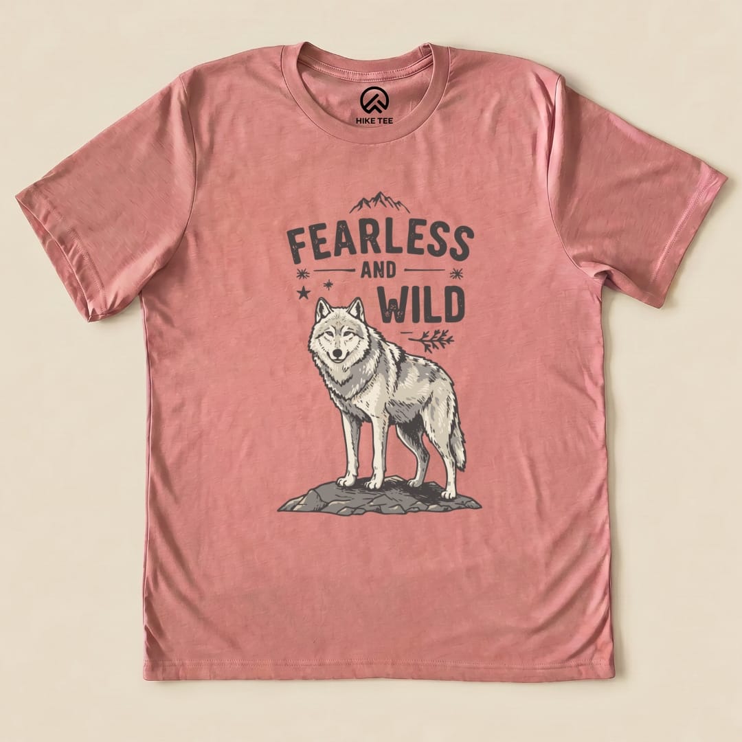 Fearless & Wild Wolf Shirt Hike Tee T-Shirt Heather Mauve / S
