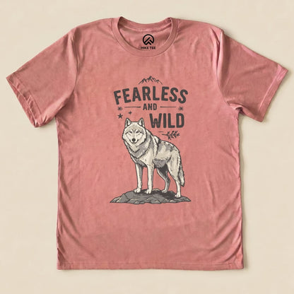 Fearless & Wild Wolf Shirt Hike Tee T-Shirt Heather Mauve / S
