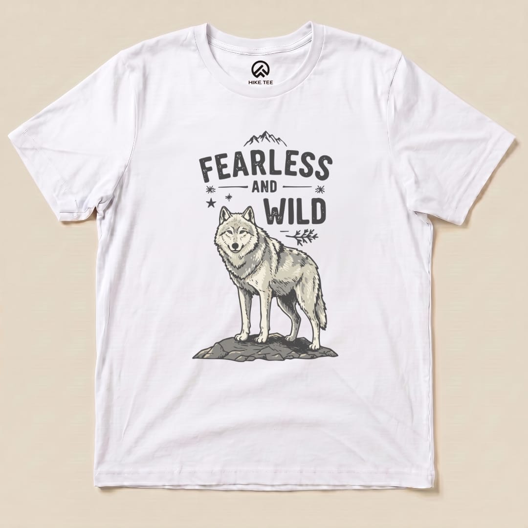 Fearless & Wild Wolf Shirt Hike Tee T-Shirt White / S