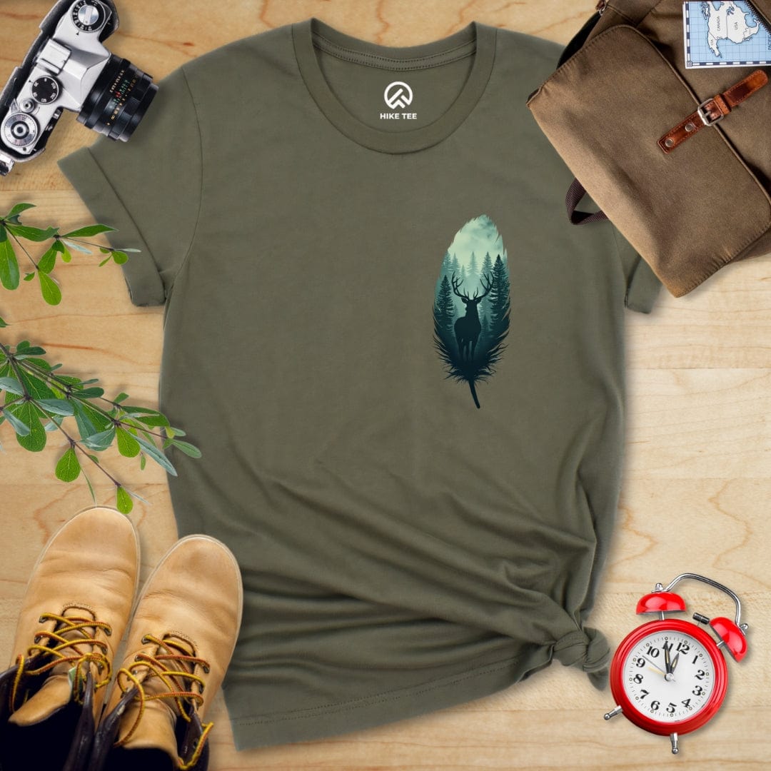 Hike Tee T-Shirt Military Green / S Feather Pocket  Shirt