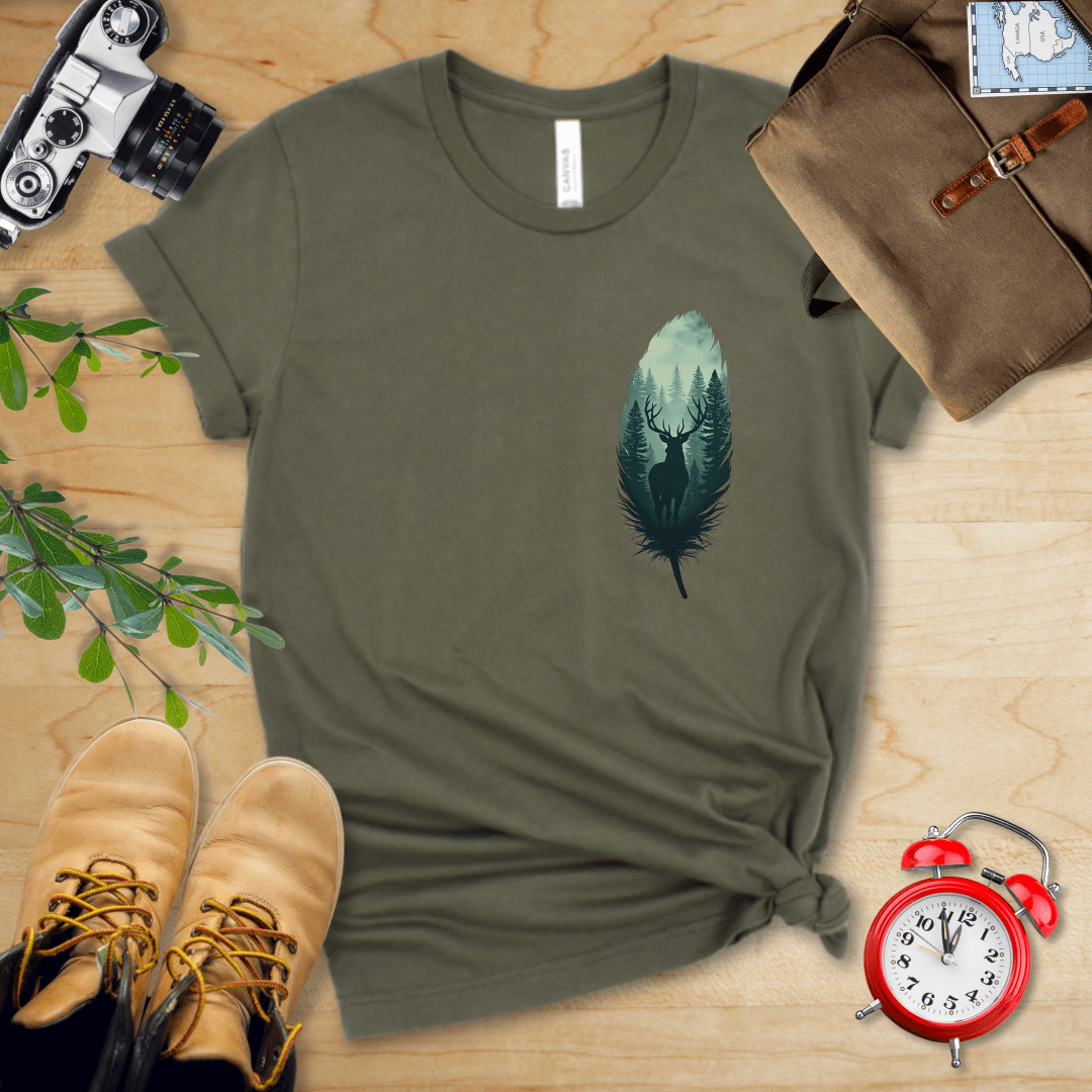 Hike Tee T-Shirt Military Green / S Feather Pocket  Shirt