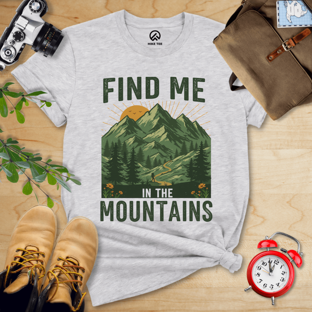 Hike Tee T-Shirt Athletic Heather / S Find Me In The Mountains Shirt