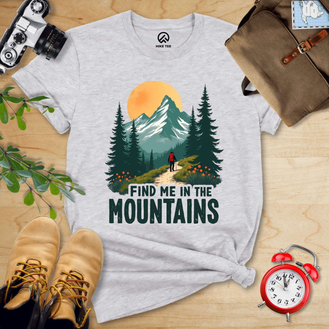Hike Tee T-Shirt Athletic Heather / S Find Me In The Mountains Shirt
