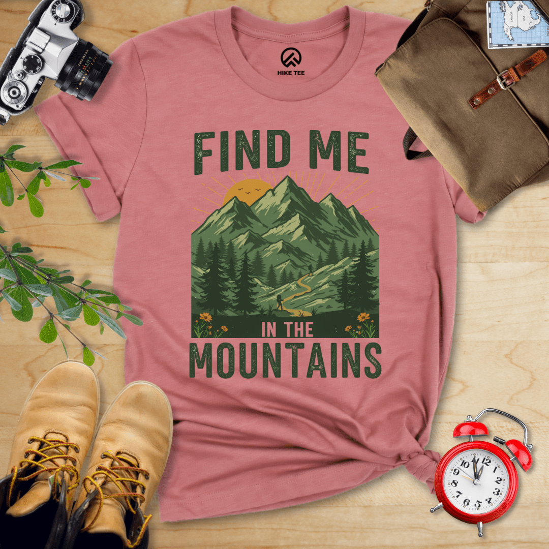 Hike Tee T-Shirt Heather Mauve / S Find Me In The Mountains Shirt