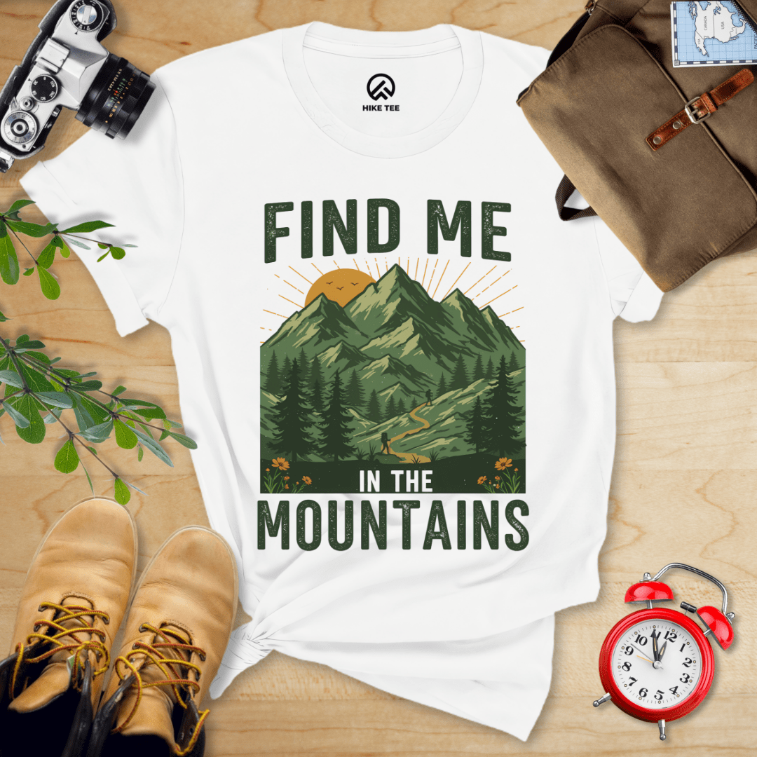 Hike Tee T-Shirt White / S Find Me In The Mountains Shirt