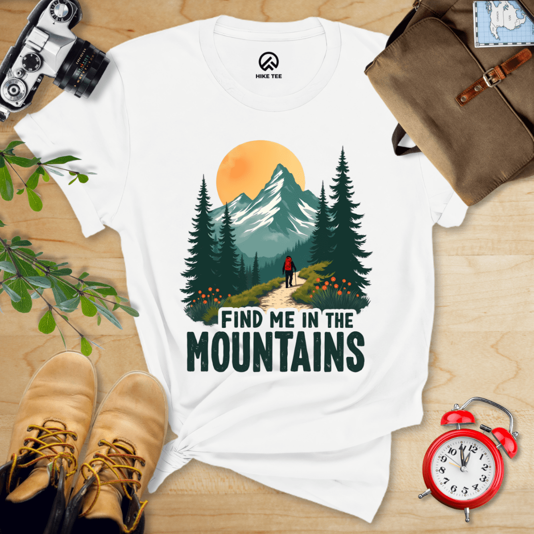 Hike Tee T-Shirt White / S Find Me In The Mountains Shirt