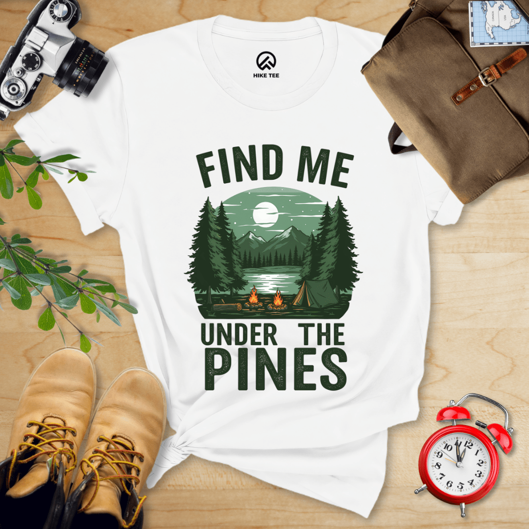 Hike Tee T-Shirt White / S Find Me Under The Pines Shirt