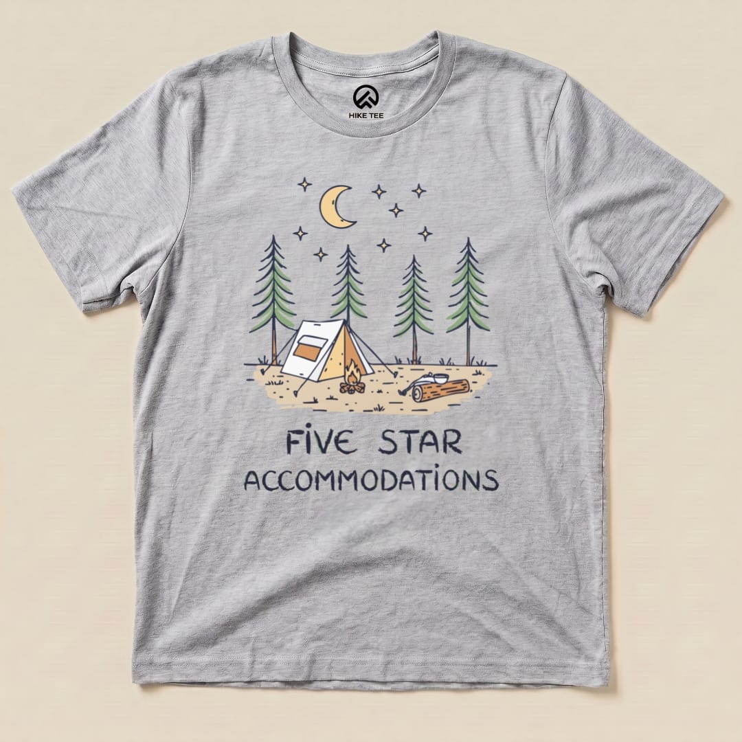 Five Star Accommodations Shirt Hike Tee T-Shirt Athletic Heather / S