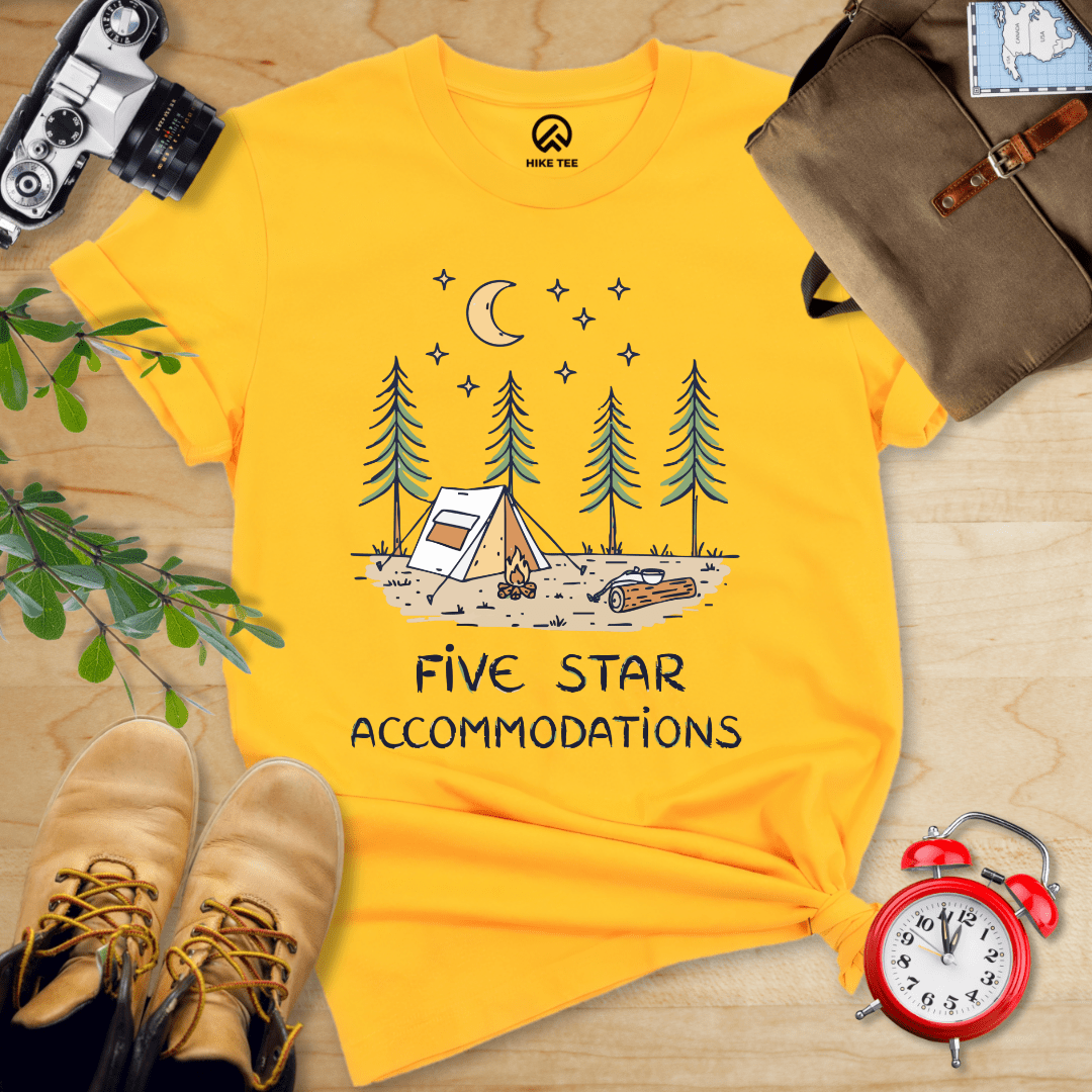 Hike Tee T-Shirt Gold / S Five Star Accommodations Shirt