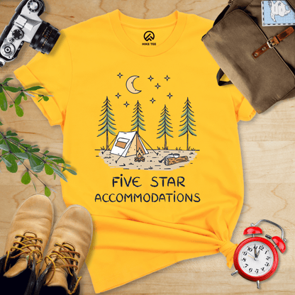Hike Tee T-Shirt Gold / S Five Star Accommodations Shirt