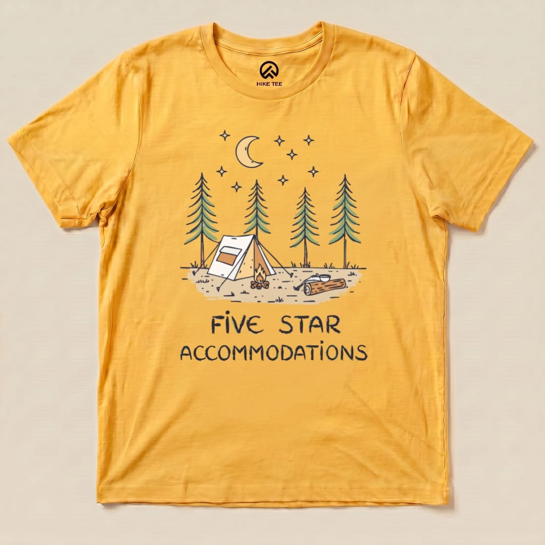 Five Star Accommodations Shirt Hike Tee T-Shirt Gold / S