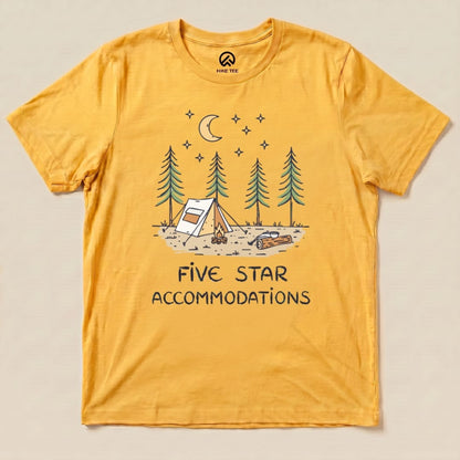 Five Star Accommodations Shirt Hike Tee T-Shirt Gold / S