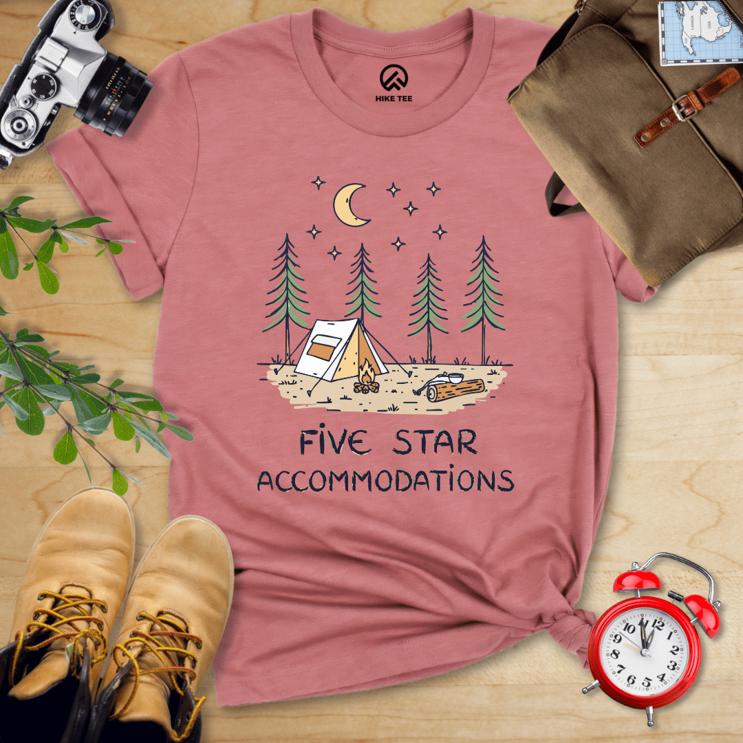 Hike Tee T-Shirt Heather Mauve / S Five Star Accommodations Shirt