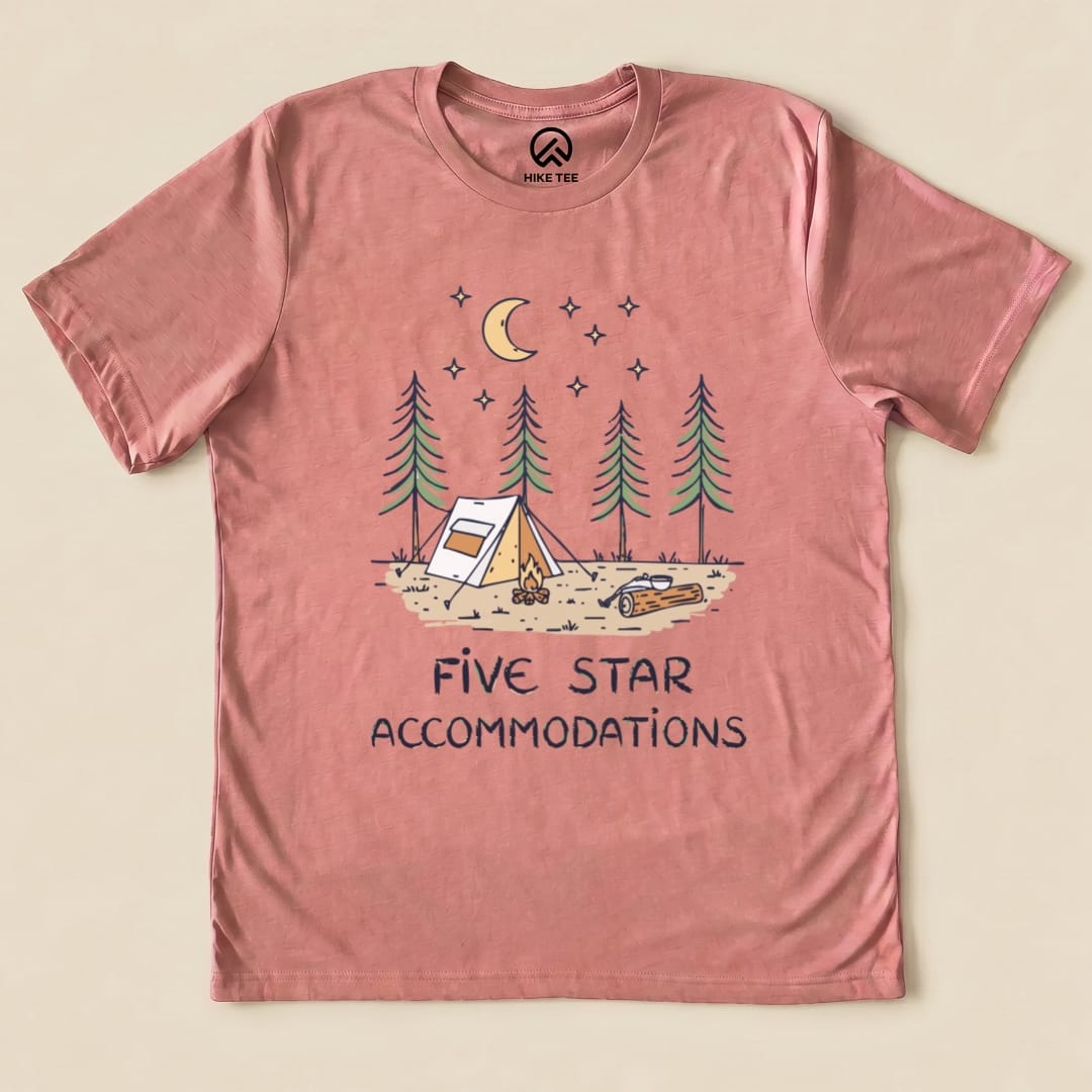 Five Star Accommodations Shirt Hike Tee T-Shirt Heather Mauve / S