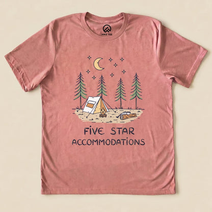 Five Star Accommodations Shirt Hike Tee T-Shirt Heather Mauve / S