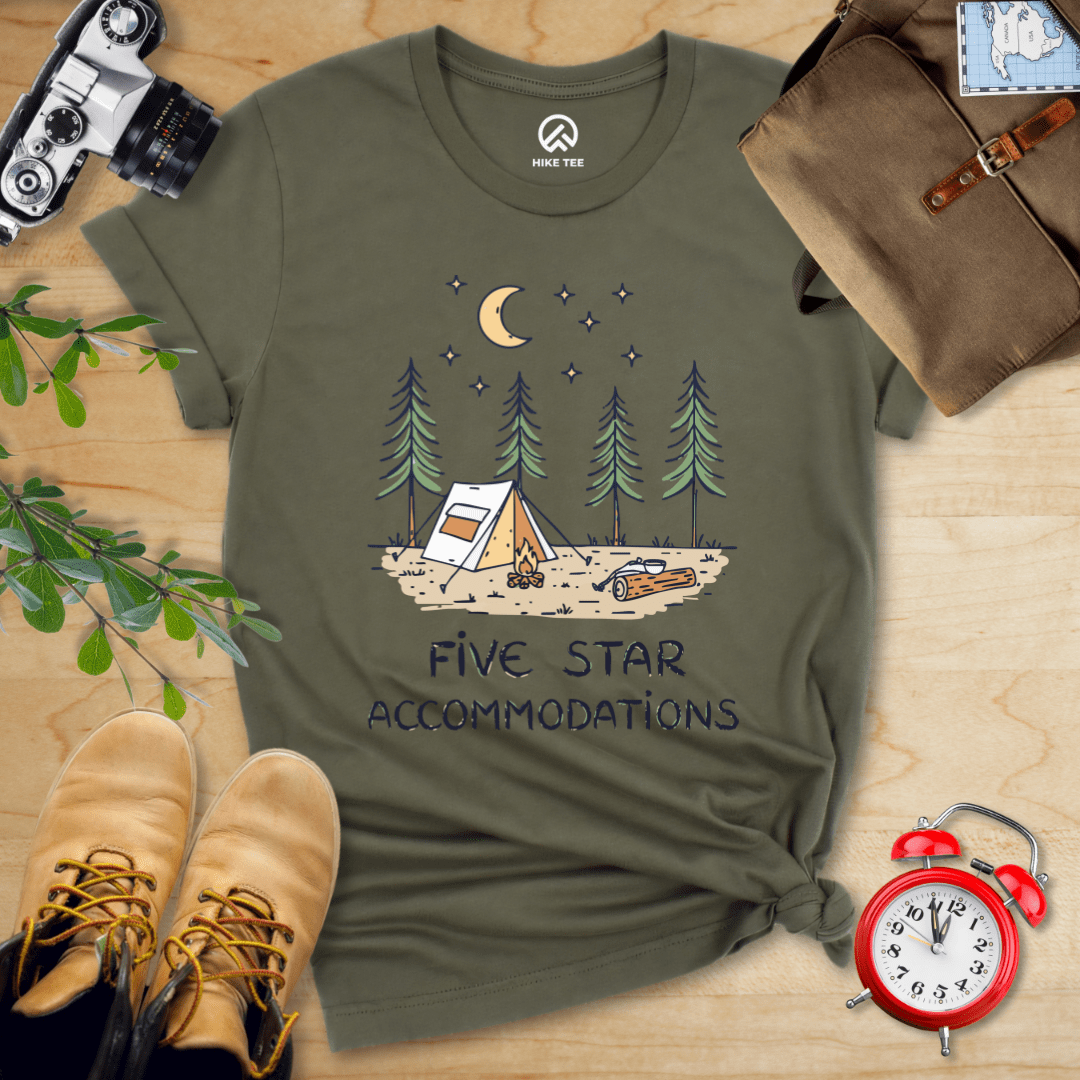 Hike Tee T-Shirt Military Green / S Five Star Accommodations Shirt