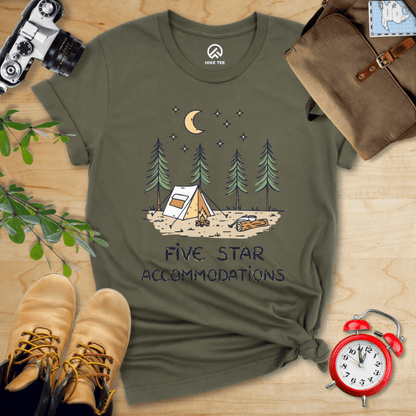 Hike Tee T-Shirt Military Green / S Five Star Accommodations Shirt