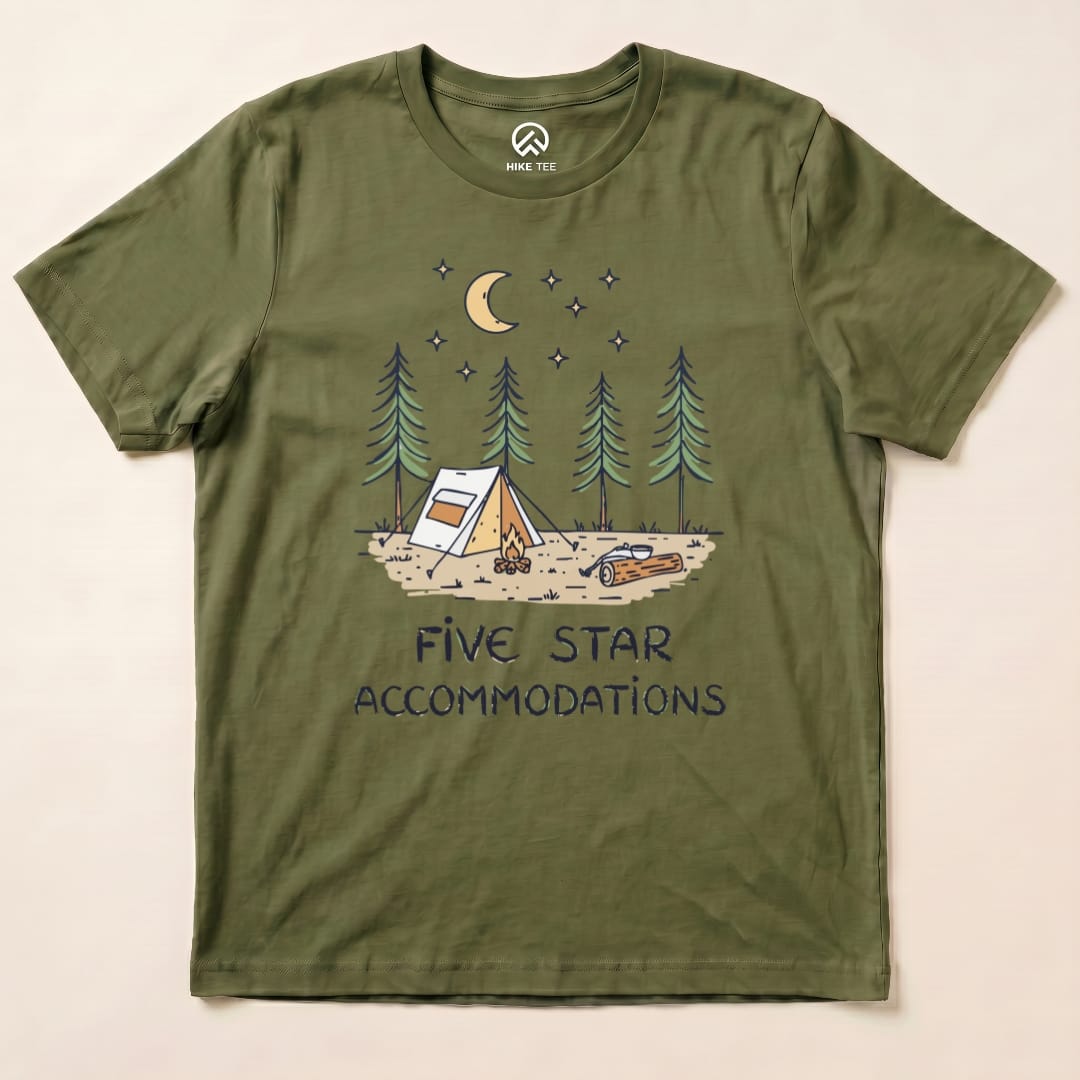 Five Star Accommodations Shirt Hike Tee T-Shirt Military Green / S