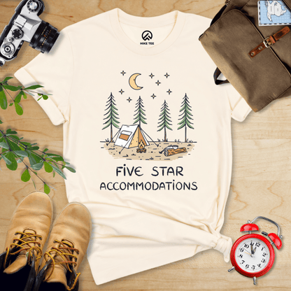 Hike Tee T-Shirt Natural / S Five Star Accommodations Shirt