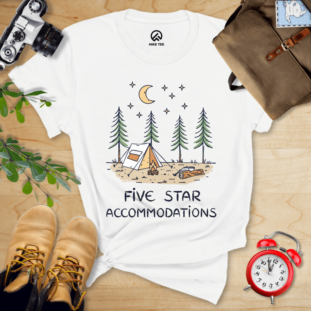 Hike Tee T-Shirt White / S Five Star Accommodations Shirt