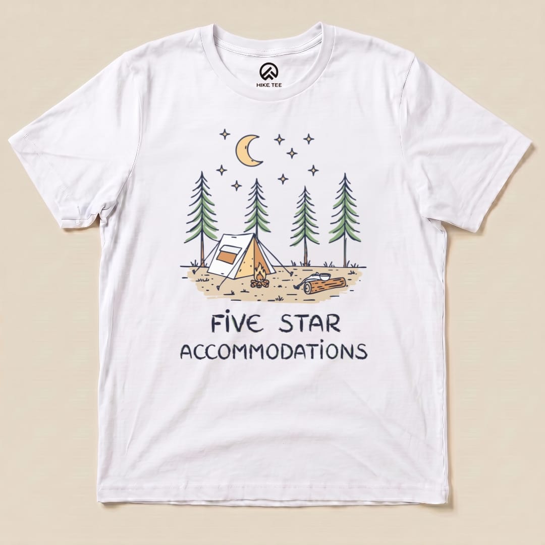 Five Star Accommodations Shirt Hike Tee T-Shirt White / S
