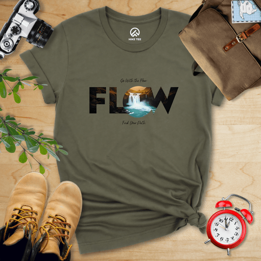 Hike Tee T-Shirt Military Green / S Flow, Find Your Path Shirt